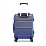 K1871-1L - Kono ABS 20 Inch Sculpted Horizontal Design Cabin Luggage - Navy Blue