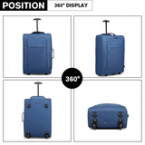 K1873-2 - Kono CABIN SIZE SOFT SHELL HAND LUGGAGE - BLUE