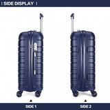 K2091L - Kono 24 Inch Multi Texture Hard Shell PP Suitcase - Classic Collection - Navy