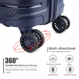 K2091L - Kono 24 Inch Multi Texture Hard Shell PP Suitcase - Classic Collection - Navy