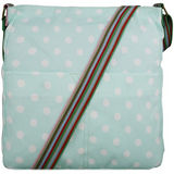 L1104D2 - Miss Lulu Canvas Square Bag Polka Dot Light Blue