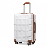 K2292L - Kono 28 Inch Lightweight Hard Shell ABS Suitcase With TSA Lock - White