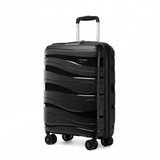 K2094L - Kono 20 Inch Lightweight Polypropylene Hard Shell Suitcase With TSA Lock - Black