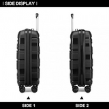 K2094L - Kono 20 Inch Lightweight Polypropylene Hard Shell Suitcase With TSA Lock - Black