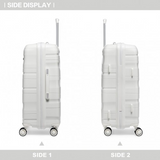 K2094L - Kono Lightweight Polypropylene Hard Shell 4 Piece Suitcase Set With TSA Lock And Vanity Case - Cream White