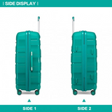 K2094L - Kono 28 Inch Lightweight Polypropylene Hard Shell Suitcase With TSA Lock - Teal