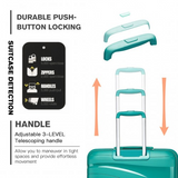 K2094L - Kono 28 Inch Lightweight Polypropylene Hard Shell Suitcase With TSA Lock - Teal