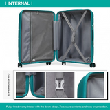 K2094L - Kono 28 Inch Lightweight Polypropylene Hard Shell Suitcase With TSA Lock - Teal