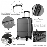 K1995L - Kono Hard Shell ABS Carry On Suitcase 20 Inch - Grey