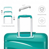 K2094L - Kono 20 Inch Lightweight Polypropylene Hard Shell Suitcase With TSA Lock - Teal