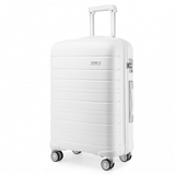 K2091L - Kono 24 Inch Multi Texture Hard Shell PP Suitcase - Classic Collection - White