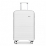 K2091L - Kono 24 Inch Multi Texture Hard Shell PP Suitcase - Classic Collection - White