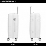 K2091L - Kono 24 Inch Multi Texture Hard Shell PP Suitcase - Classic Collection - White