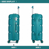 K2092L - Kono 20 Inch Bright Hard Shell PP Carry-On Suitcase In Cabin Size - Blue/Green