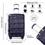 K2292L - Kono 28 Inch Lightweight Hard Shell ABS Suitcase With TSA Lock - Navy