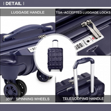 K2292L - Kono 28 Inch Lightweight Hard Shell ABS Suitcase With TSA Lock - Navy