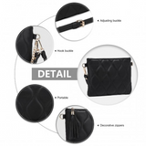 LB2247 - Miss Lulu Small PU Leather Soft Crossbody Bag - Black