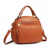 LB6907 - Miss Lulu Bowler Style Shoulder Bag - Brown