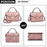 LB2033 - Miss Lulu Leather Look Midi Handbag - Pink