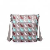 LC1644CT - Miss Lulu Regular Matte Oilcloth Square Bag Cat Grey