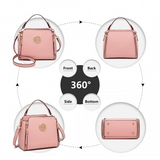 LB2126 - Miss Lulu Leather Look Practical Crossbody Bag - Pink