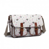 L1107 UN - Miss Lulu Matte Oilcloth Unicorn Satchel - Grey