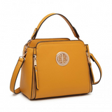 LB2126 - Miss Lulu Leather Look Practical Crossbody Bag - Yellow