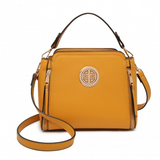 LB2126 - Miss Lulu Leather Look Practical Crossbody Bag - Yellow