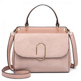 LB6871-MISS LULU STYLISH LADIES LEATHER HANDBAG SHOULDER BAG PINK