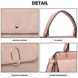 LB6871-MISS LULU STYLISH LADIES LEATHER HANDBAG SHOULDER BAG PINK