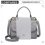 LB6871-MISS LULU STYLISH LADIES LEATHER HANDBAG SHOULDER BAG GREY