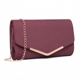 LH1756 - Miss Lulu Leather Look Envelope Clutch Bag - Red