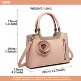 LG1847 - MISS LULU PU LEATHER ROSE HANGING ORNAMENT HANDBAG - PINK