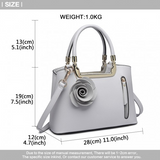 LG1847 - MISS LULU PU LEATHER ROSE HANGING ORNAMENT HANDBAG - GREY