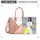 LG2013 - Miss Lulu Leather Look Geometric Ombre Handbag - Nude