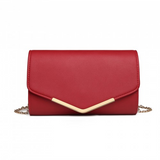 LH2064 - Miss Lulu Vegan Envelope Clutch Bag - Red