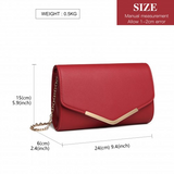 LH2064 - Miss Lulu Vegan Envelope Clutch Bag - Red