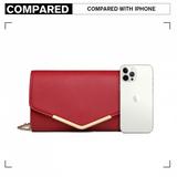 LH2064 - Miss Lulu Vegan Envelope Clutch Bag - Red