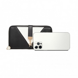 LP2216 - Miss Lulu Two Tone Women's Leather Look Clutch Purse - Black