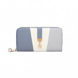 LP2030 - Miss Lulu Tri Colour Women's Leather Look Purse - Azure