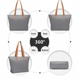 LH2240 - Miss Lulu Casual Waterproof Shopping Tote Bag - Grey