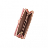 LP2216 - Miss Lulu Two Tone Women's Leather Look Clutch Purse - Pink