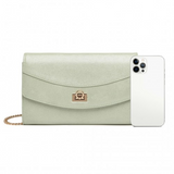 LP2219 - Miss Lulu Elegant Flap Clutch Leather Chain Evening Bag - Green