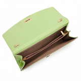 LP2219 - Miss Lulu Elegant Flap Clutch Leather Chain Evening Bag - Green