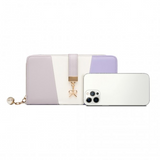 LP2030 - Miss Lulu Tri Colour Women's Leather Look Purse - Purple