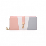 LP2030 - Miss Lulu Tri Colour Women's Leather Look Purse - Grey