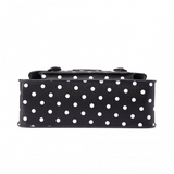 LT1665D2 - Miss Lulu Polka Dot Leather Look School Work Satchel Black