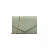 LP1963 - MISS LULU CHEVRON ENVELOPE CLUTCH BAG - GREEN