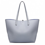 LT6628 - Miss Lulu Women Reversible Contrast Shopper Tote Bag Grey