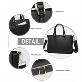 LT2222 - Miss Lulu Leather Look Classic Handbag Tote Bag - Black